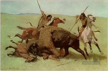 inder die Büffel Jagd 1890 Ölgemälde